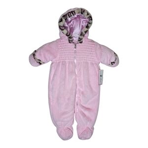 NWT Pistachio Baby Girl Snowsuit 6-9 Months Girl Zip Up Hooded Cheetah